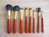 Top Quality 8pcs cosmetic makeup brush set with red sandalwood handle