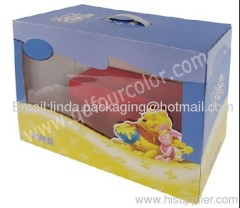 Paper Handle Color Box with Clear Windlows