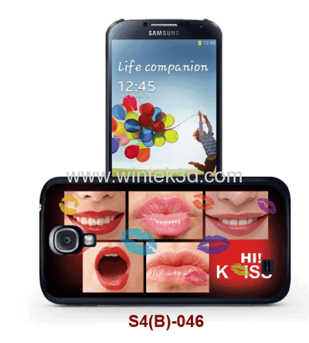 kiss picture 3d back case for Samsung galaxy SIV, pc case,rubber coated.