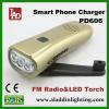 Wind up FM radio LED flashlight