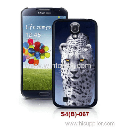 Leopard picture Samsung galaxy SIV case, 3d picture,pc case rubber coating, with 3d picture, multiple colors available