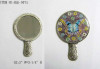 Metal pocket mirror with colorful painting