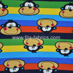 Polyester/Cotton spun Plush velour/printed knitting fabric