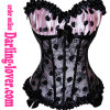Sexy Pink Big Dot Lace Corset