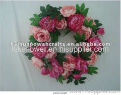 artificial peony flower wreath