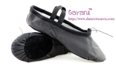 ballet shoes/black leather/split sloes