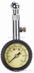 Michelin type dial air tire gauge with rubber casing and pressing button