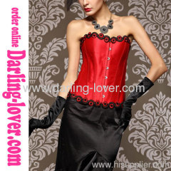 Sexy Red New Flower Fashion Corset