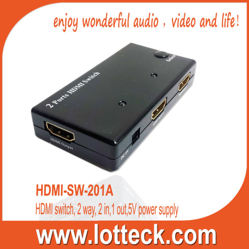 HDMI SWITCH,2 WAYS ,2 IN,1OUT,5V POWER SUPPLY
