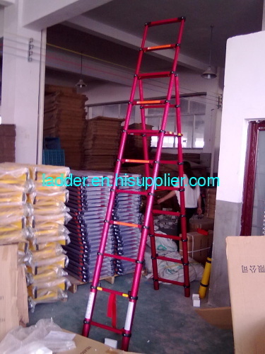 telescopic ladder telescoping ladder aluminium folding ladder 2.6m+3.2m office ladder