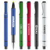 Promotional ballpoint pen with highlighter and metallic barrel