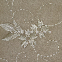 100% Polyester Embroidery Suede Fabric