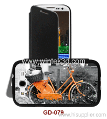 Bicycle picture Samsung Galaxy Grand DUOS(i9082) 3d case with cover,3d case,pc case rubber coated, with leather cover.