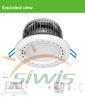 Exterior recessed led downlight Lm 1500, Fin Aluminum 15W 220V