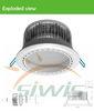 High Power LED Recessed Downlights , 24W Ra84 2160Lm - 2400Lm 24PCS LEDS