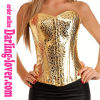 Sexy Gold Leather Overbust Corset