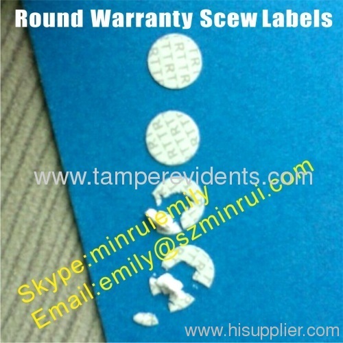 Warranty Screw Seal Labels,Egg kin Tamper Evident Screw Seal Stickers