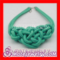 Handmade Jewelry Fashion Green Cotton Rope Braided Choker Bib Necklace