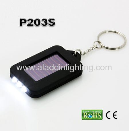 mini solar led flashlight keychain