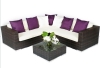 4 Piece Rattan Garden Furniture Patio Corner Sofa Set