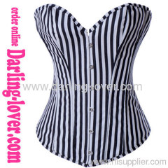 Black Stripe Overbust Corset