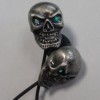 Gothic Skull Earphone Earbuds Metal Silver&Grey Chrome Earbud for iPhone