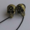 New Gothic Metal Gold Chrome Skull Ear Bud Earbuds Earphone for iPhone