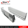 Soft close steel drawer slides