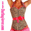 Sexy Leopard Strip Corset