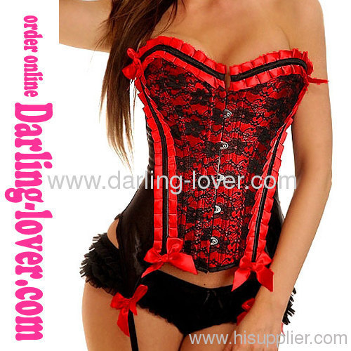 Red Sexy Lace Overbust Corset