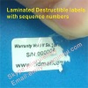 Custom Laminated Self Destructive Labels,Custom Destructive Paper Labels,Warranty Void If Broken Labels