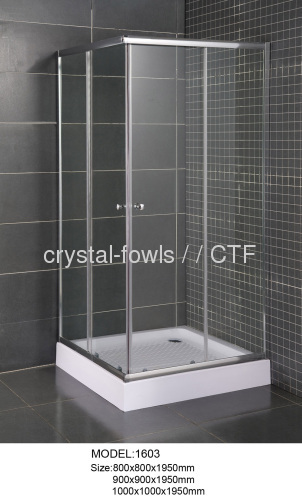 square sliding shower enclosure