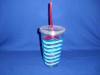 clear plastic cups with straws