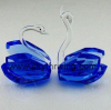 crystal animals, blue crystal swan couple