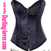 Black Steel Boned Zipper Corset