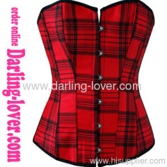 Red Plaid Sexy Corset