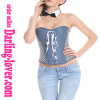 Sexy Jeans Lace-up Overbust Corset