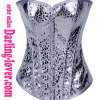 Silver Leather Zipper Corset