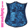 Blue Sexy Flowers Underbust Corset