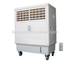 Movable evaporative air cooler