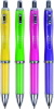Promotional plastic ballpen with solid barrel and transparent clip