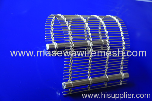 metal woven wire drapery as curtain wall