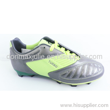 Grey/green Outdoor Soccer Cleats With PU Upper/TPU Outsole