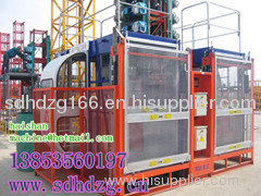 Customized Painted Building material Hoist Twin Cage Hoist(Middle speed) with CE and ISO9001 Approved Electric