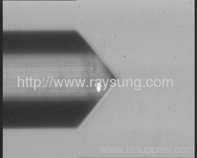 Angled cylindrical lens fiber