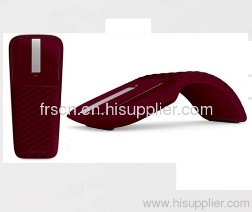 Charming red 2.4g folding touch design wireless micro arc touch mouse