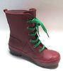 Ankle Dark Red Womens Rain Boot With Solid Color Size 42