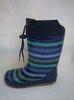 Stripe 100% Natural Rubber Rain Boot , Waterproof Size 2 Comfortable