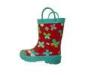 Floral Rubber Rain Boot , Red Size 31 Children 205mm Short Cute
