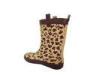 Leopard Print Rubber Rain Boot , Kid Waterproof Cotton Lining